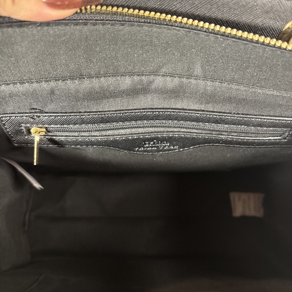 NWT-Tina Turk Double Handle Purse /Tote/Black /Crossbody/Women/ Vegan Leather - Picture 11 of 12